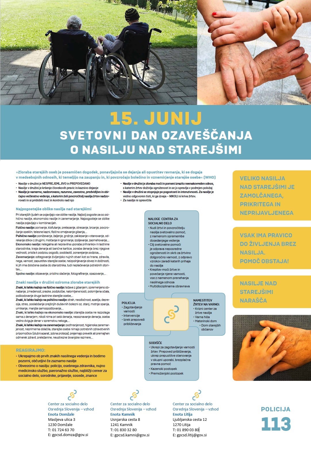 15.JUNIJ – SVETOVNI DAN OZAVEŠČANJA O NASILJU NAD STAREJŠIMI